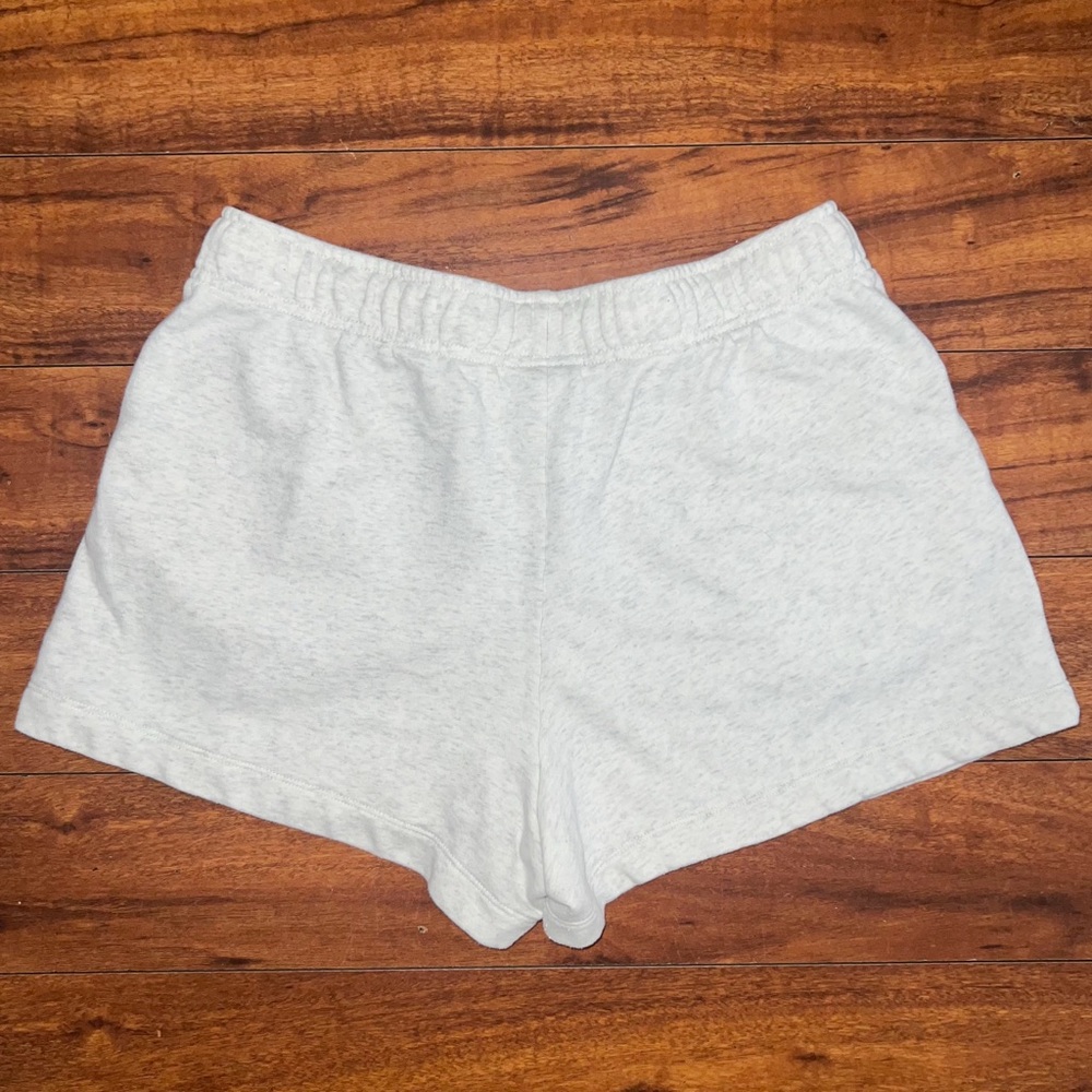 Nike Sportswear Club Fleece Mid-Rise Shorts - Oatmeal Heather/White, Size L - Picture 11 of 11